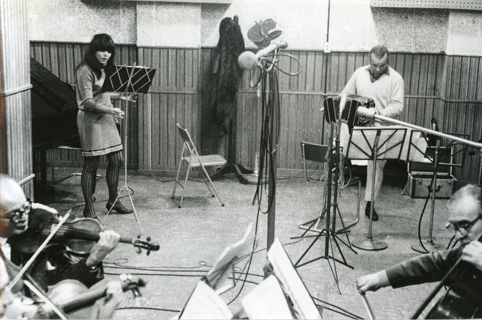 Egle Martin y músicos en la grabación de Graciela oscura.
